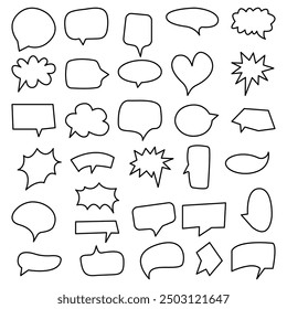 Comic Speech Bubble Kontur, Sprechblase, Chat Bubble Line Art Symbol für Apps und Websites. . Vektorgrafik