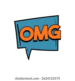 Comic speech bubble with phrase OMG