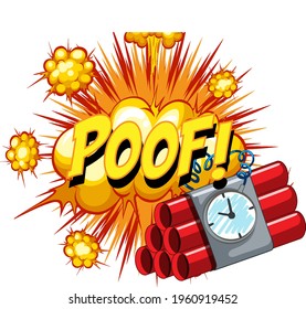 Comic speech bubble with poof text illustration