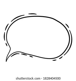 Comic speech bubble pop art icon. Hand drawn and outline illustration of comic speech bubble pop art vector icon for web design