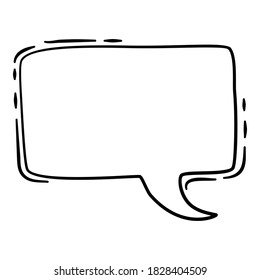 Comic speech bubble pop art icon. Hand drawn and outline illustration of comic speech bubble pop art vector icon for web design