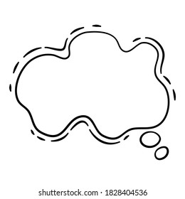 Comic speech bubble pop art icon. Hand drawn and outline illustration of comic speech bubble pop art vector icon for web design