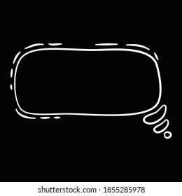 Comic speech bubble pop art icon. Hand drawn and outline illustration of comic speech bubble pop art vector icon for web design