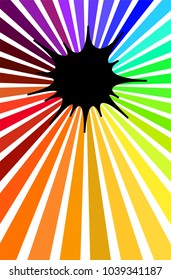 Comic speech bubble Rainbow 1 Extending below