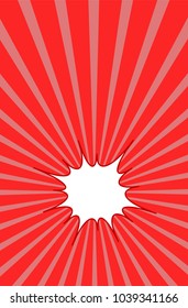 Comic speech bubble red stripe long