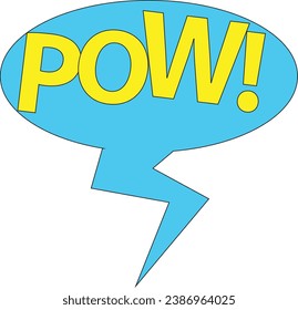 Comic speech bubble set with text- POW!.