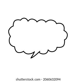 Signo de burbuja de discurso de historietas. Burbuja de habla de perro aislada en blanco. Ilustración dibujada por mano