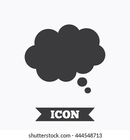Comic speech bubble sign icon. Chat think symbol. Graphic design element. Flat speech bubble symbol on white background. Vector