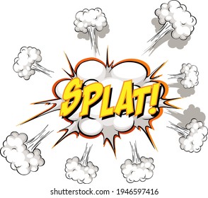 Comic speech bubble with splat text illustration