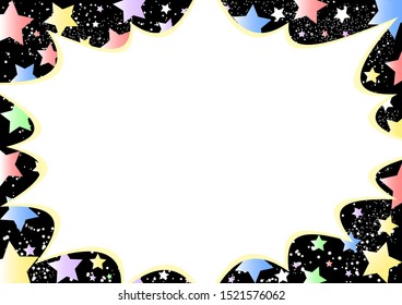 comic speech bubble and star background