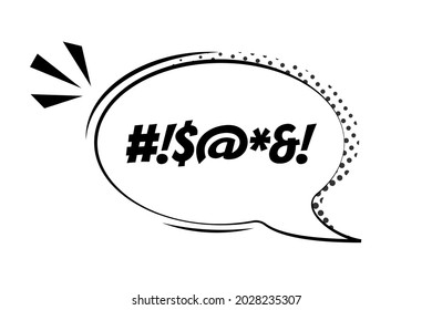 Comic Speech Bubble Swear Words Symbols Stock Vector (Royalty Free ...