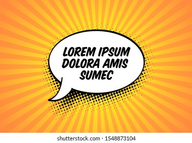Comic speech bubble template in retro style
