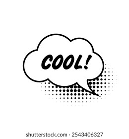 Comic speech bubble with text Cool isolated on white background. Vector flat illustration.