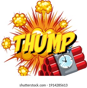 Comic speech bubble with thump text illustration