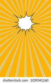 Comic speech bubble yellow stripe Extending below