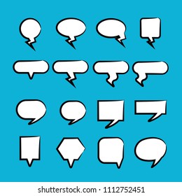 comic speech bubbles in blue background