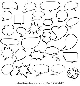 Comic speech bubbles, dialogs icons