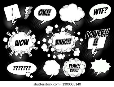 comic speech bubbles , doodle art, Vector illustration, you can place relevant content on the area.