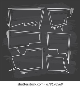 comic speech bubbles doodle set