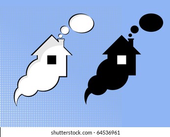 Comic speech bubbles to form in the home. Vector.