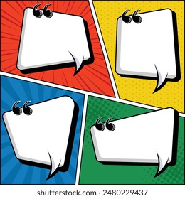 Comic speech bubbles with halftone set