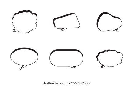 Comic speech bubbles with halftone set