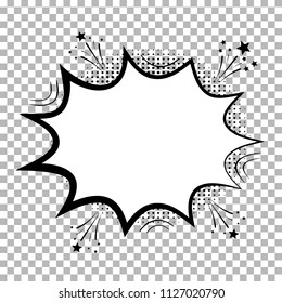 Comic speech bubbles with halftone shadows. Isolated on transparent background. Icon Empty dialog Clouds in pop art style. Vector Illustration