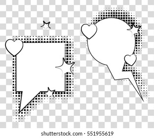 Comic speech bubbles with halftone shadows. Vector illustration eps 10 isolated on background