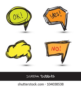 Comic Speech Bubbles. Hand drawn. Vector illustration.