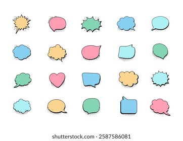 Comic Speech Bubbles icon set 