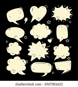Comic speech bubbles Icon.Comic blank text speech bubbles in pop art style . vector illustration.