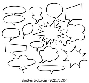 Comic Speech bubbles Icon.Comic blank text speech bubbles in pop art style . vector illustration.