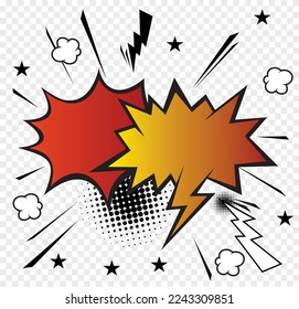 Comic Speech bubbles Icon.Comic blank text speech bubbles in pop art style . vector illustration.