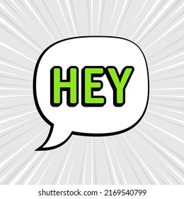 Comic speech bubbles isolated with text HEY