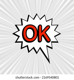 Comic speech bubbles isolated with text OK