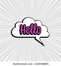 Comic speech bubbles isolated with text HELLO