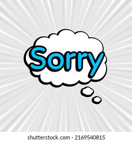 Comic speech bubbles isolated with text SORRY