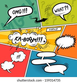 Comic Speech Bubbles. Layered vector illustration.