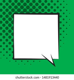 Comic speech bubbles on colorful background and halftone shadows.