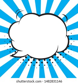 Comic speech bubbles on colorful background and halftone shadows.