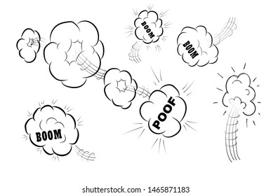 Comic speech bubbles in pop art style with bomb cartoon and explosion text vector illustration