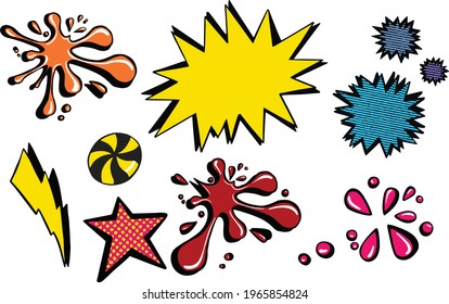 Comic speech bubbles in pop art style vector illustration. Vector illustration