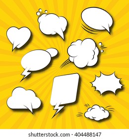 Comic Speech Bubbles Retro Collection. Vector illustration