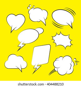 Comic Speech Bubbles Retro Collection. Vector illustration