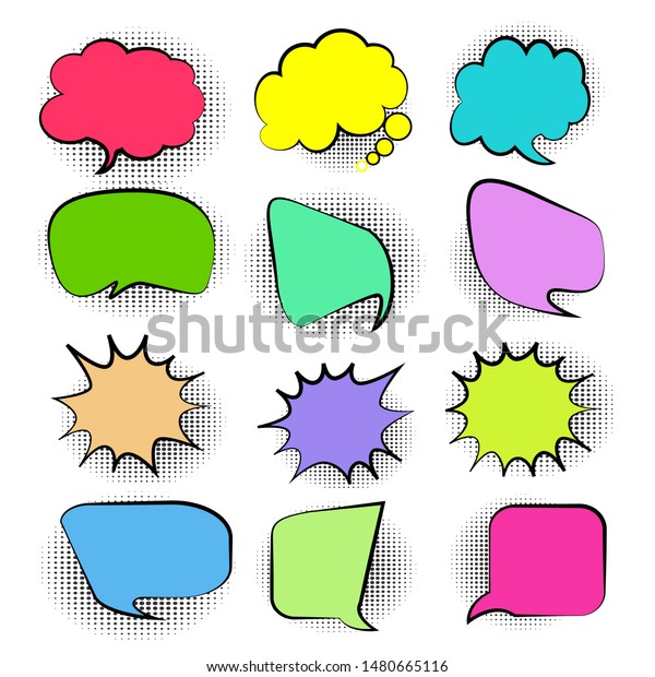 Comic Speech Bubbles Retro Collection Set Stock Vector Royalty Free 1480665116 Shutterstock 