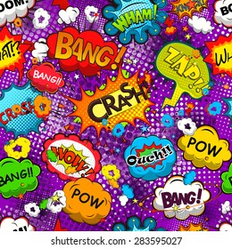 Comic Speech Bubbles Seamless Pattern Vector