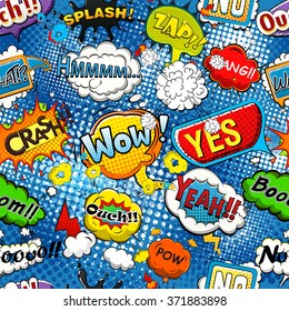 Comic speech bubbles seamless pattern vector