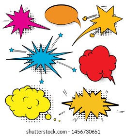 Comic speech bubbles set. Speech bubble pop art style. Vector illustration.