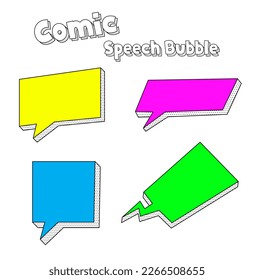 Comic speech bubbles, Set of colorful retro speech bubbles, 