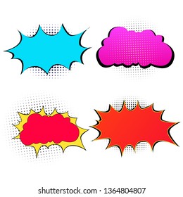 Comic speech bubbles set . Halftone shadows .Vector illustration EPS10